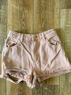 ROLLA'S Pink Frayed Hem Denim Shorts